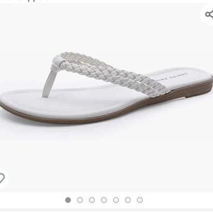 Centropoint White Braided Thong Sandals Size 9.5